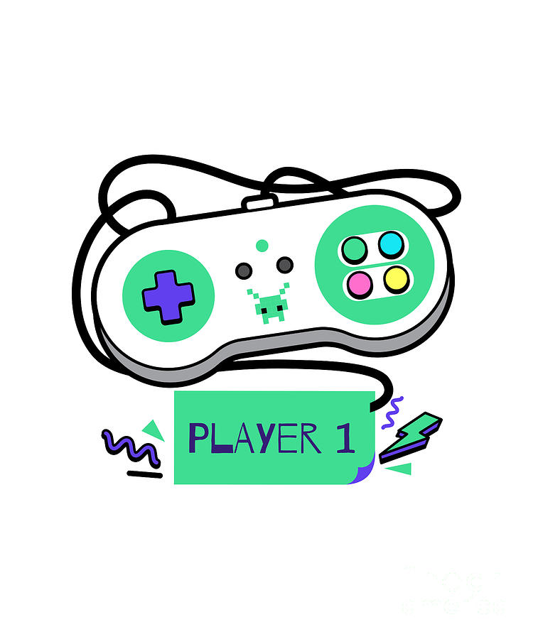 Player One 16 Bit Console Funny Gamer Gift For Her Him Video Game Lover  Digital Art by Funny Gift Ideas - Fine Art America