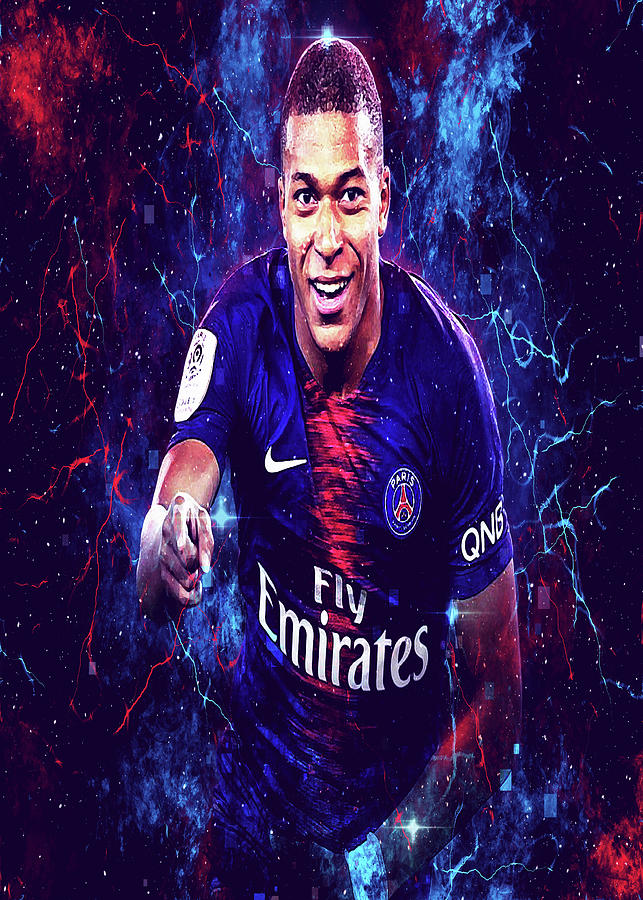 Player Soccer Art Football Kylian Mbappe Digital Art by Waller Albert ...