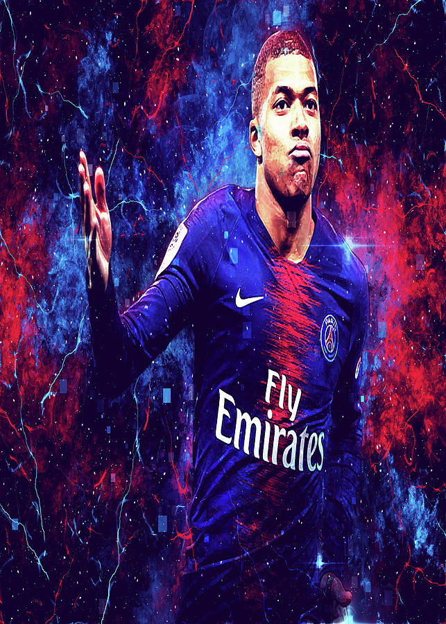 Player Soccer Art Kylian Mbappe Digital Art by Waller Albert