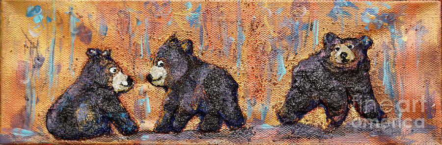 Playful Bears Painting by Patty Donoghue