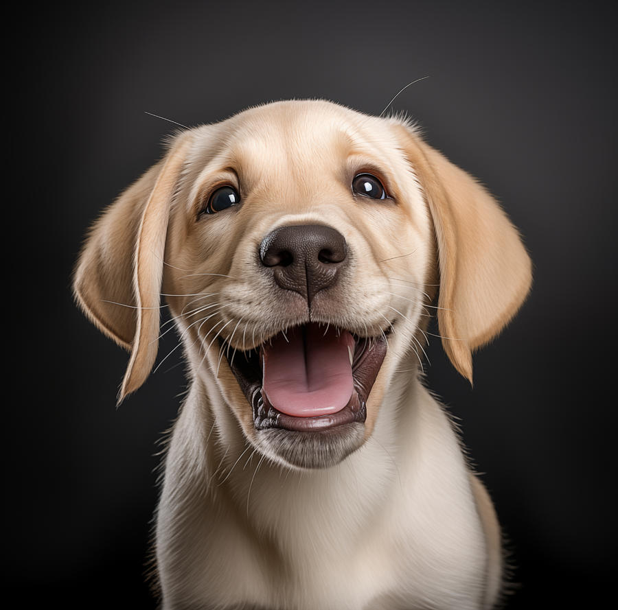 Dog Photograph - Playful Happy Labrador Retriever Dog Closeup by Good Focused