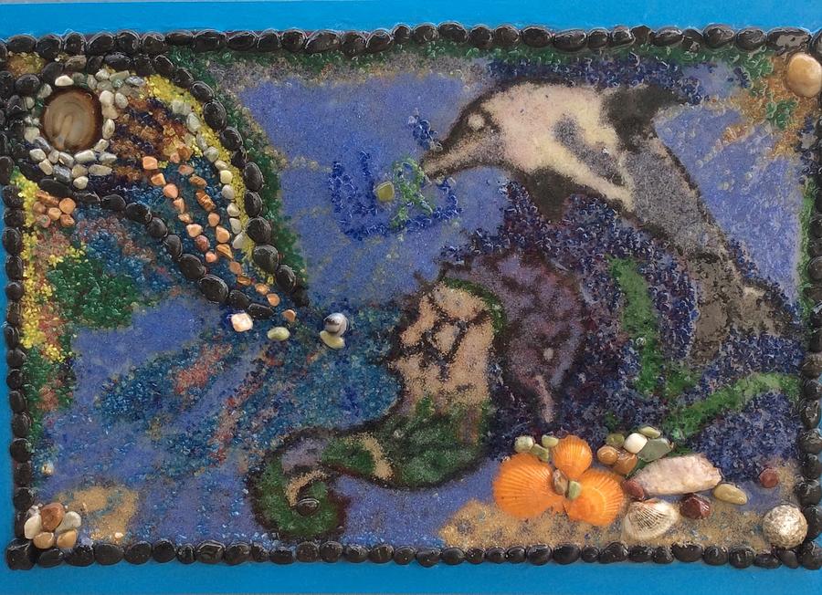 Playful Little Seahorse Mixed Media by Nor J