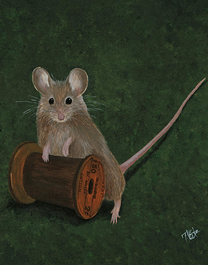 Mouse Painting - Playful Mouse by Tes Scholtz Mouse Painting - Playful Mouse by Tes Scholtz