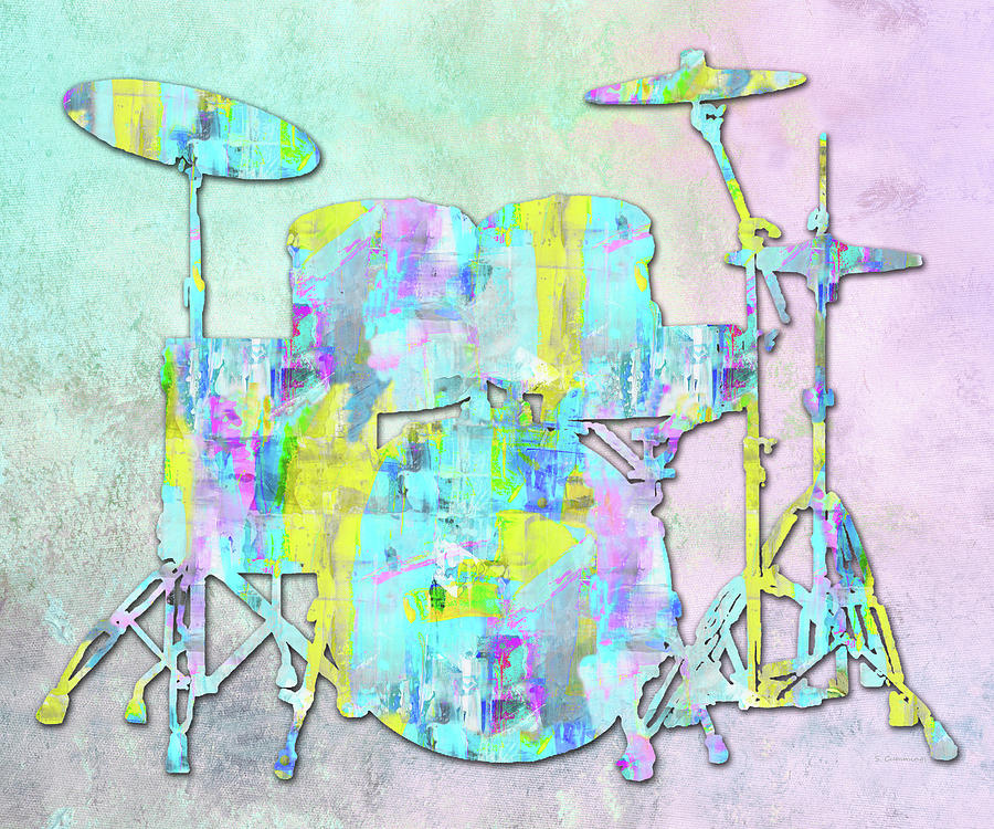 Playful Music Drums Art Painting by Sharon Cummings