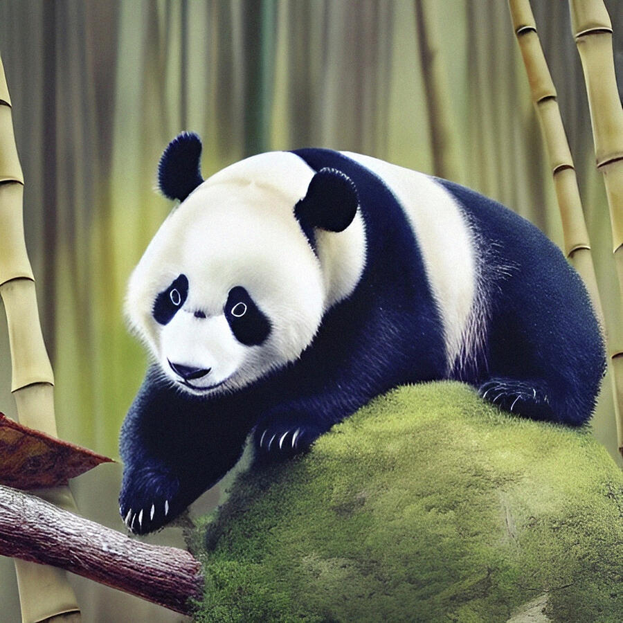 Wildlife Digital Art - Playful Panda In The Bamboo Forest by Antonia Surich