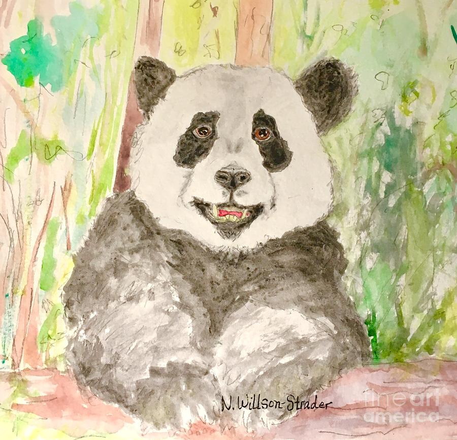 Playful Panda Painting by N Willson-Strader | Fine Art America