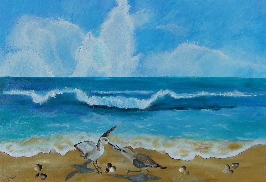 Playful Sandpipers Painting by Iris Peters - Fine Art America