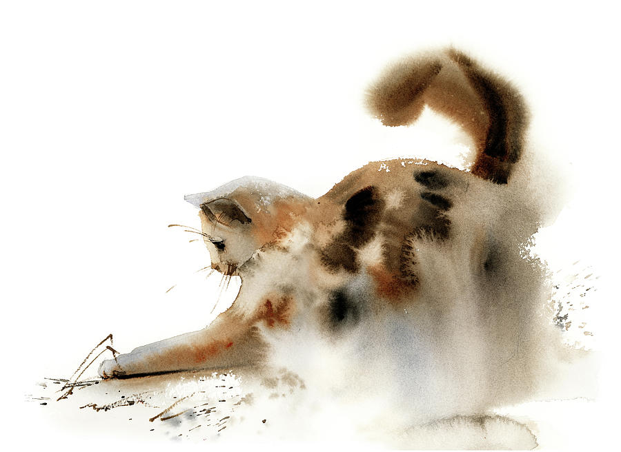 Playing Cat Painting