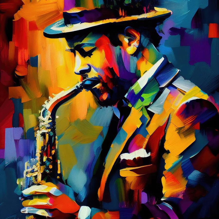 Music Painting - Playing the saxophone by My Head Cinema
