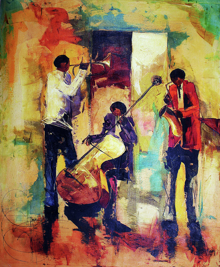 Playing Through The Hours Painting by Ndabuko Ntuli