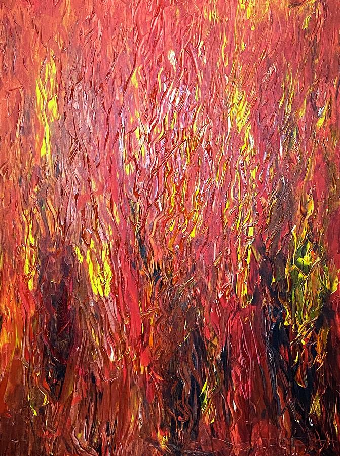 Playing With The Primal Fire Flow Codes  Painting by Anjel B Hartwell