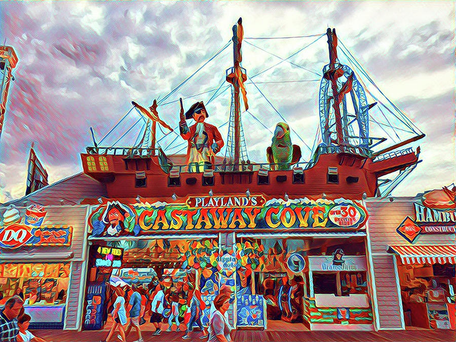 Playland Castaway Cove Entrance Digital Art