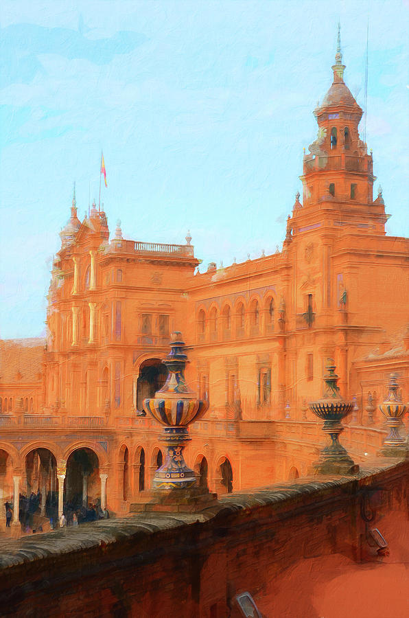 Plaza de Espana, Seville - 36 Painting by AM FineArtPrints
