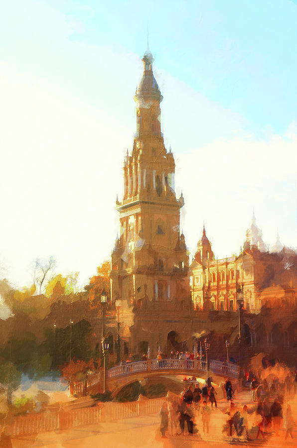 Plaza de Espana, Seville - 38 Painting by AM FineArtPrints