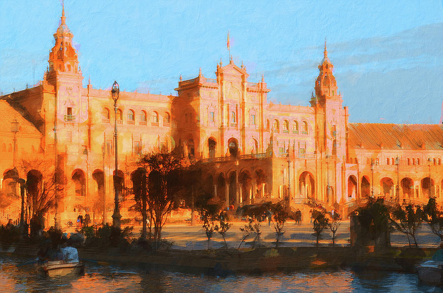 Plaza de Espana, Seville - 39 Painting by AM FineArtPrints