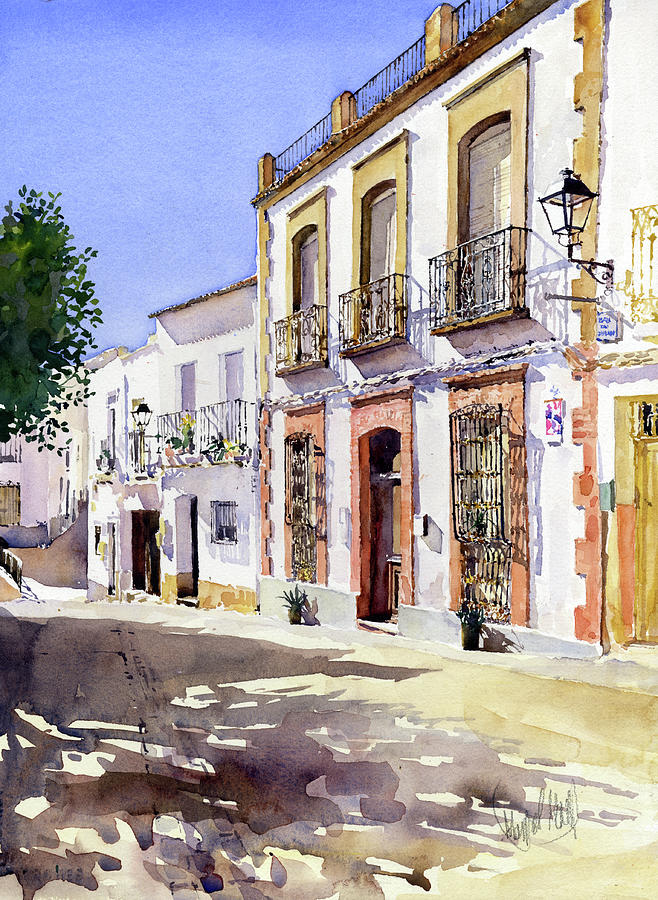 Plaza Del Encuentro Canjayar Painting by Margaret Merry