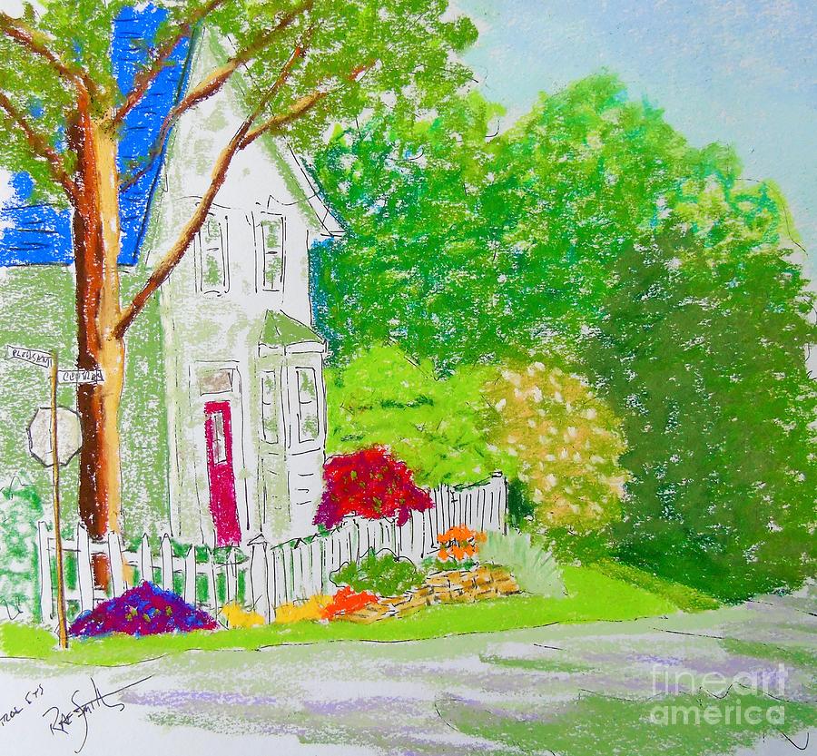 Pleasant and Central Sts. Pastel by Rae  Smith PAC