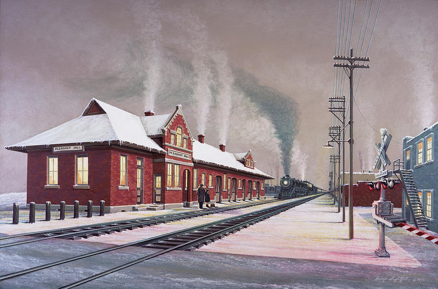 Pleasant Hill Depot Painting by George Lightfoot