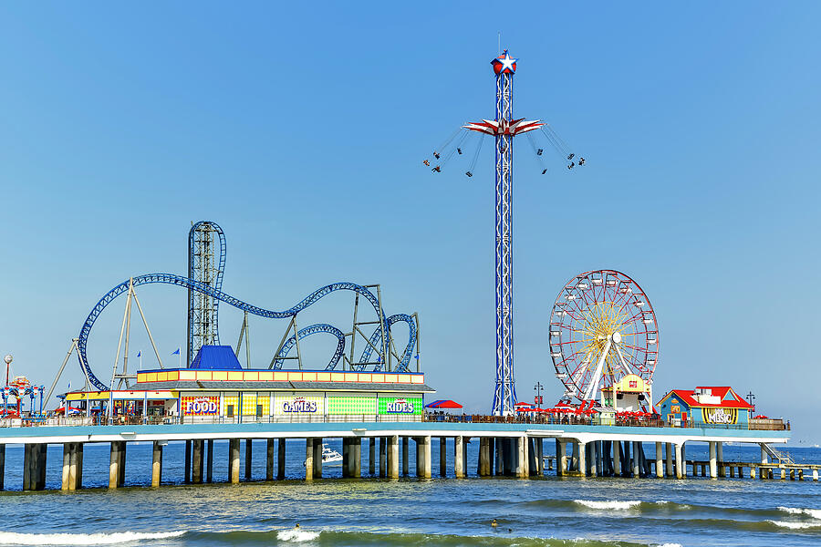 Pleasure Pier in Galveston Photograph by Kelley King - Fine Art America