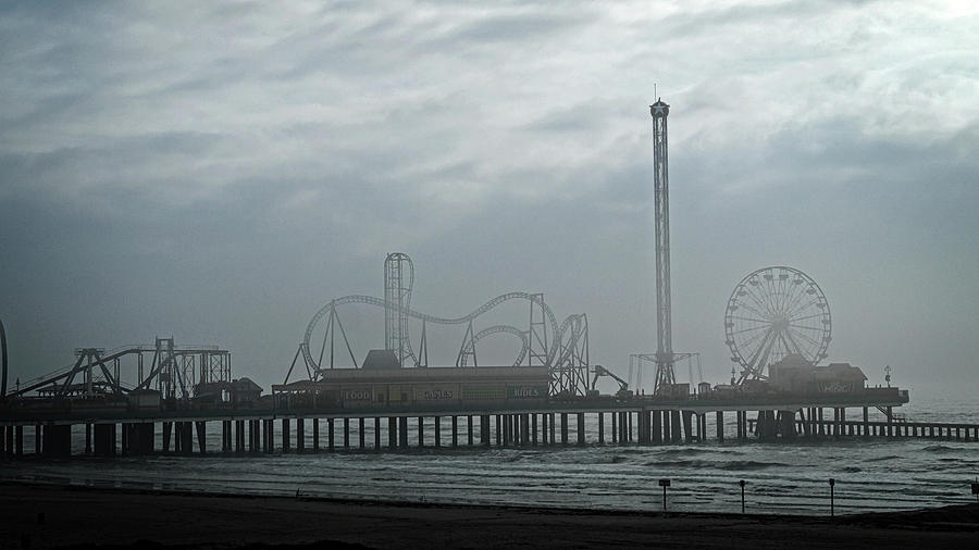 Pleasure Pier on a Foggy Morning Photograph by George Taylor