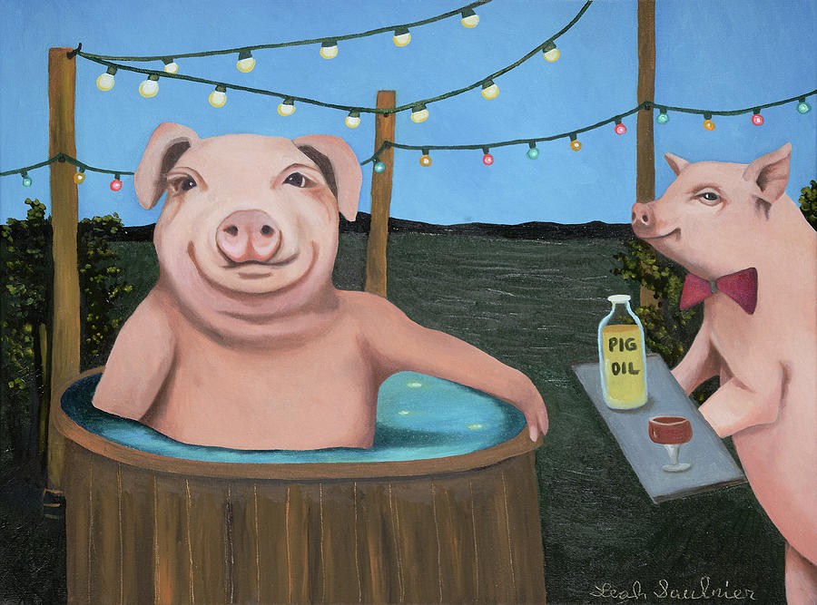 Pleasure Pig Painting by Leah Saulnier The Painting Maniac