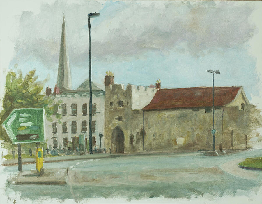 Architecture Painting - Plein air painting 05 Southampton Westgate by Martin Davey