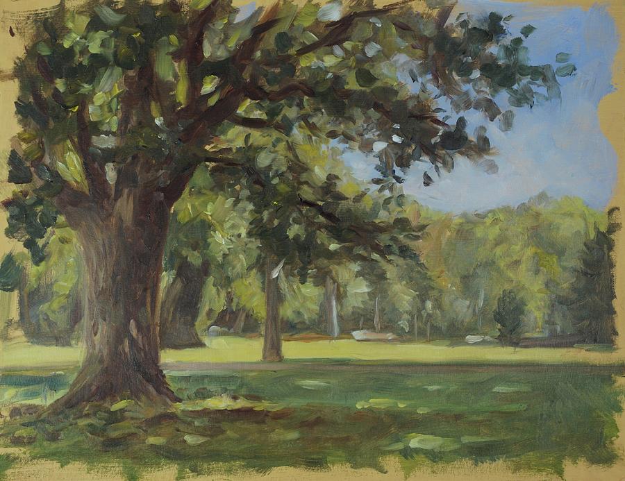 Plein air painting 06 southampton common Painting by Martin Davey