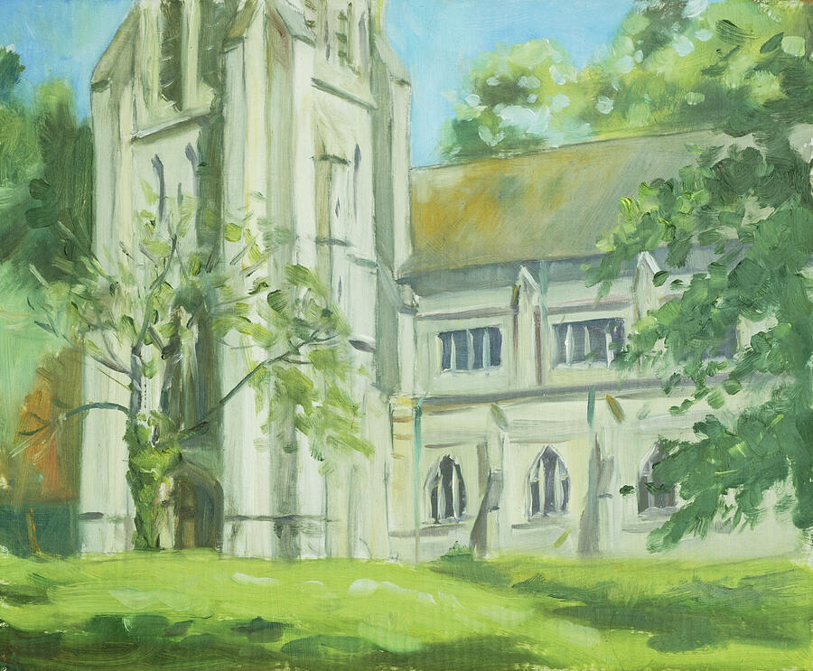 Plein air painting 20 St Marys church Southampton Painting by Martin Davey