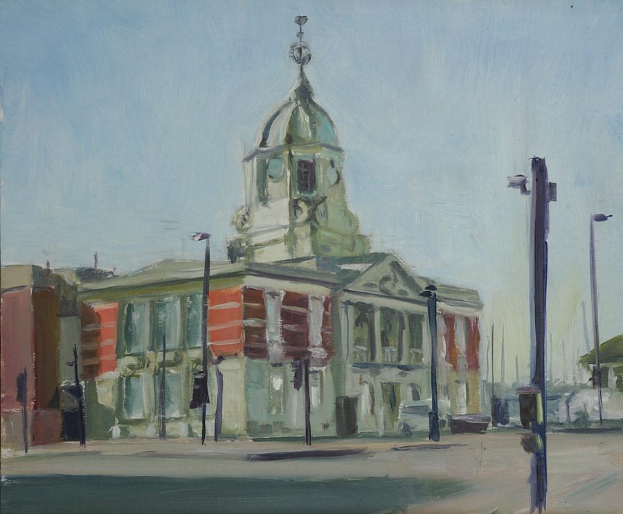 Architecture Painting - Plein air painting 23 harbour master house Southampton by Martin Davey