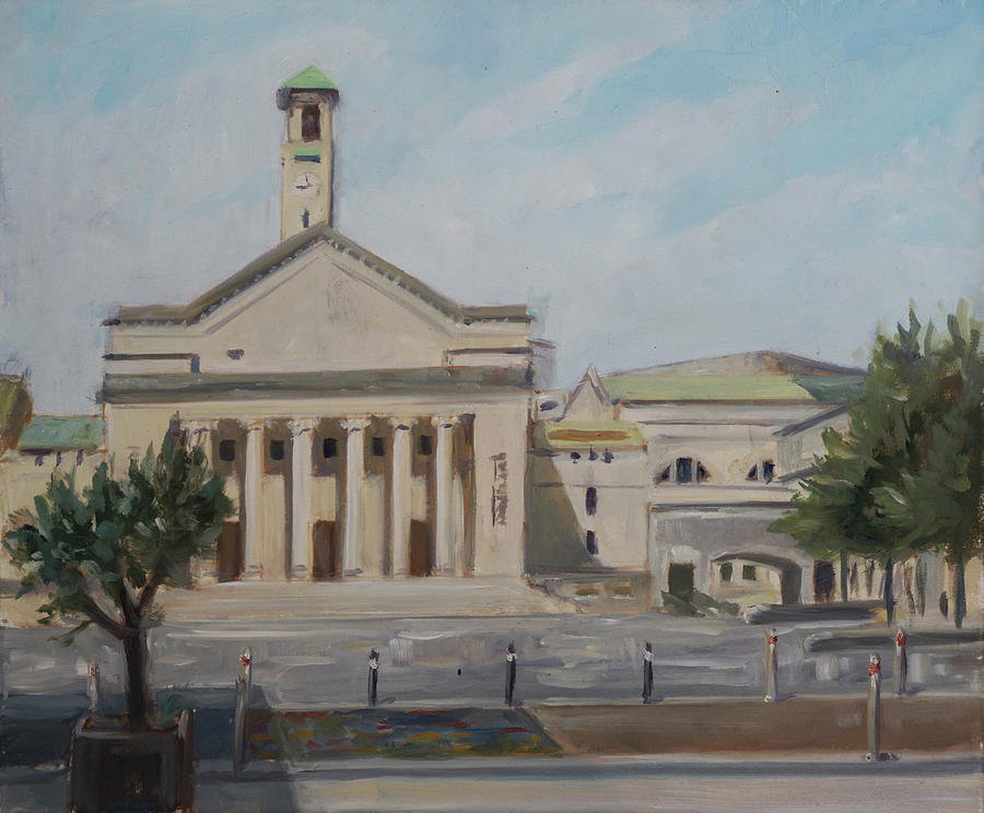 Architecture Painting - Plein air painting 27 civic centre guildhall southampton by Martin Davey