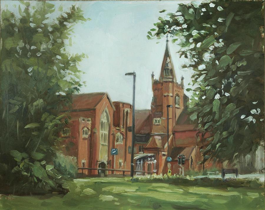 Plein air painting 41 Avenue St. Andrews Southampton Painting by Martin Davey