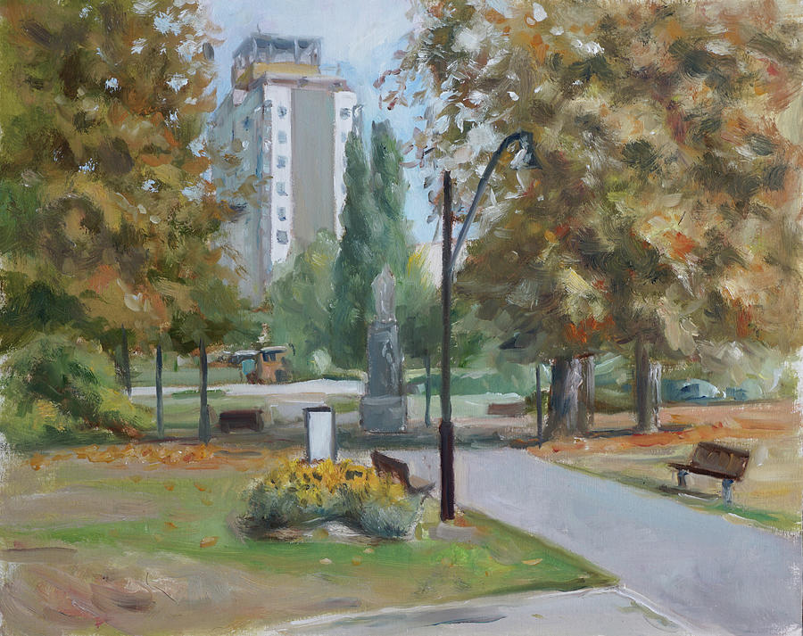 Plein air painting 67 East Park Southampton Painting by Martin Davey