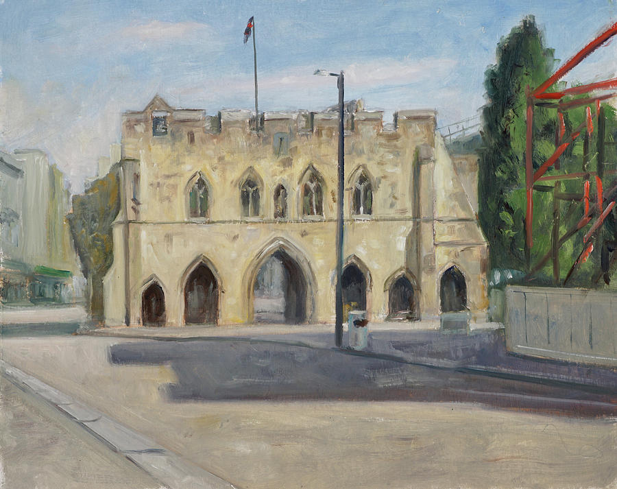 Plein air painting 70 Bargate Southampton Painting by Martin Davey