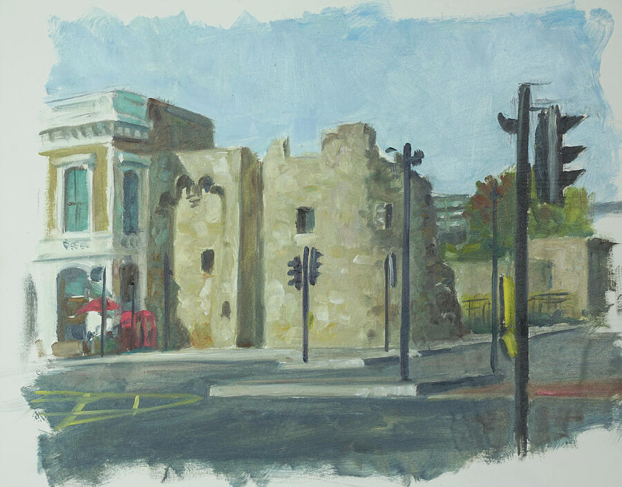Architecture Painting - Plein art painting 10 South walls Southampton by Martin Davey
