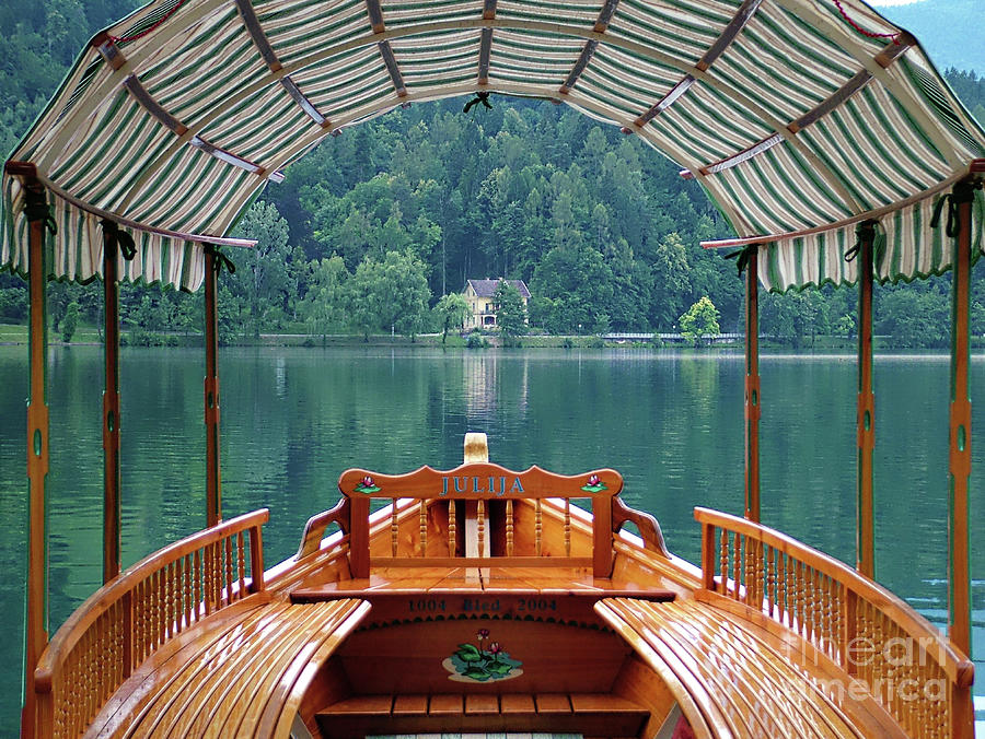 Pletna Boat - Lake Bled Digital Art by Joseph Hendrix