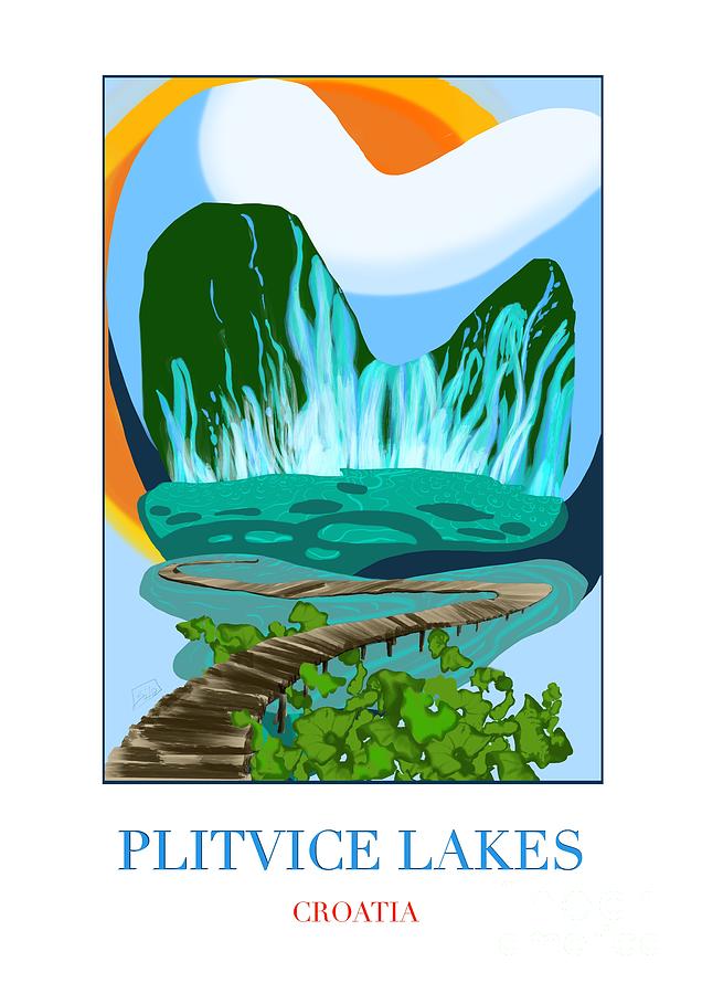 Plitvice Lakes Digital Art by Lidija Ivanek - SiLa