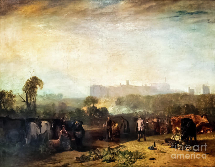 Ploughing Up Turnips Near Slough by JMW Turner 1809 Painting by JMW Turner