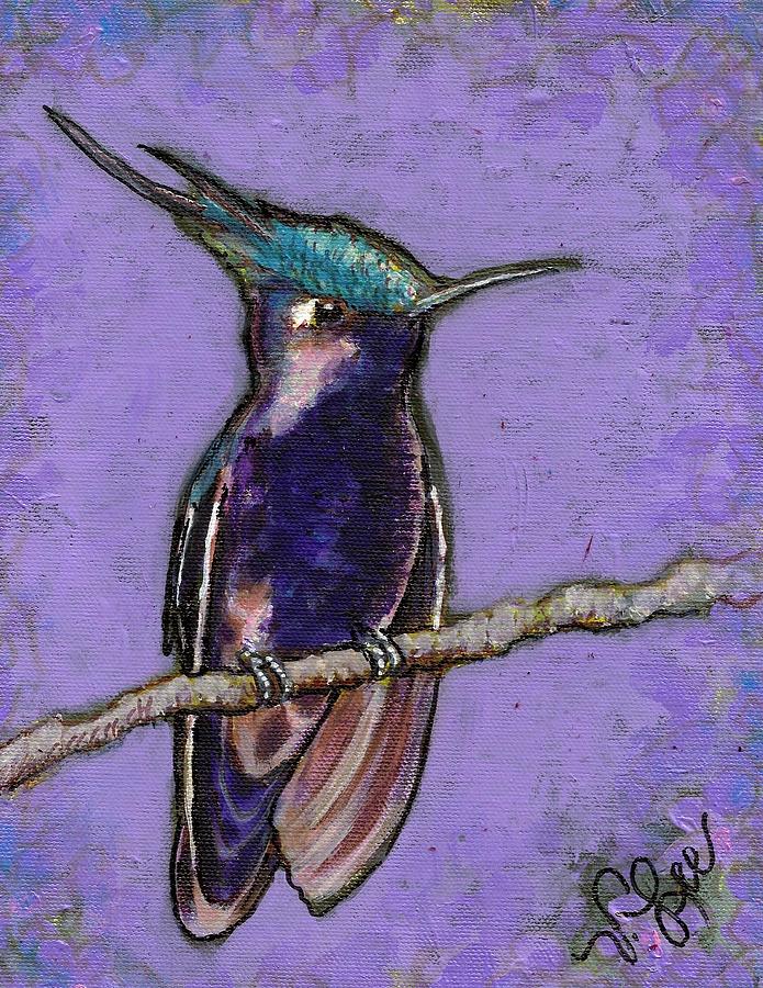 Plovercrest Hummingbird of Brazil Painting by VLee Watson
