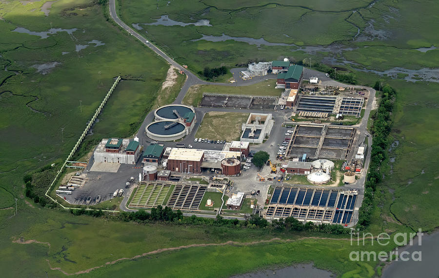 Plum Island Wastewater Treatment Plant WWTP Aerial View Photograph by David Oppenheimer