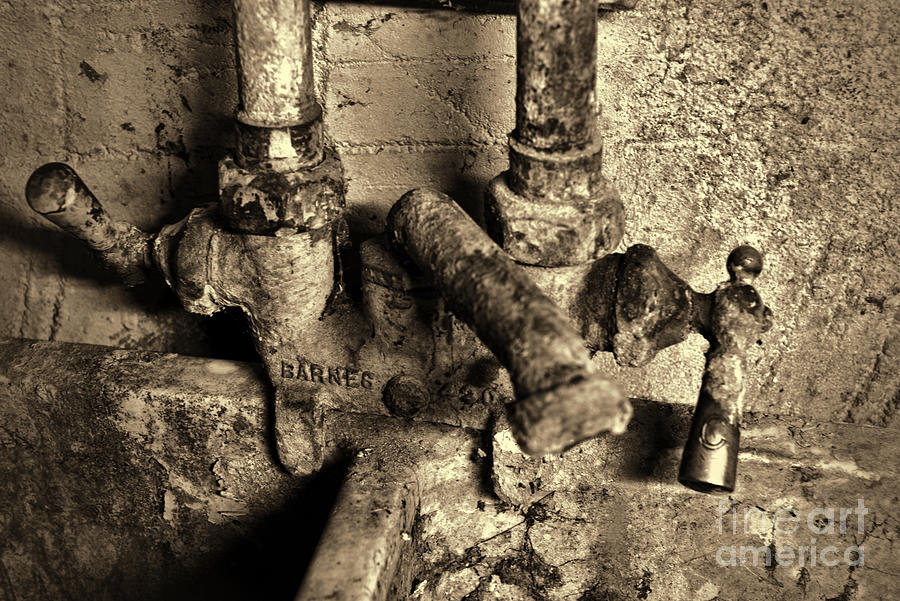 Plumbers Nightmare sepia Photograph by Paul Ward - Fine Art America