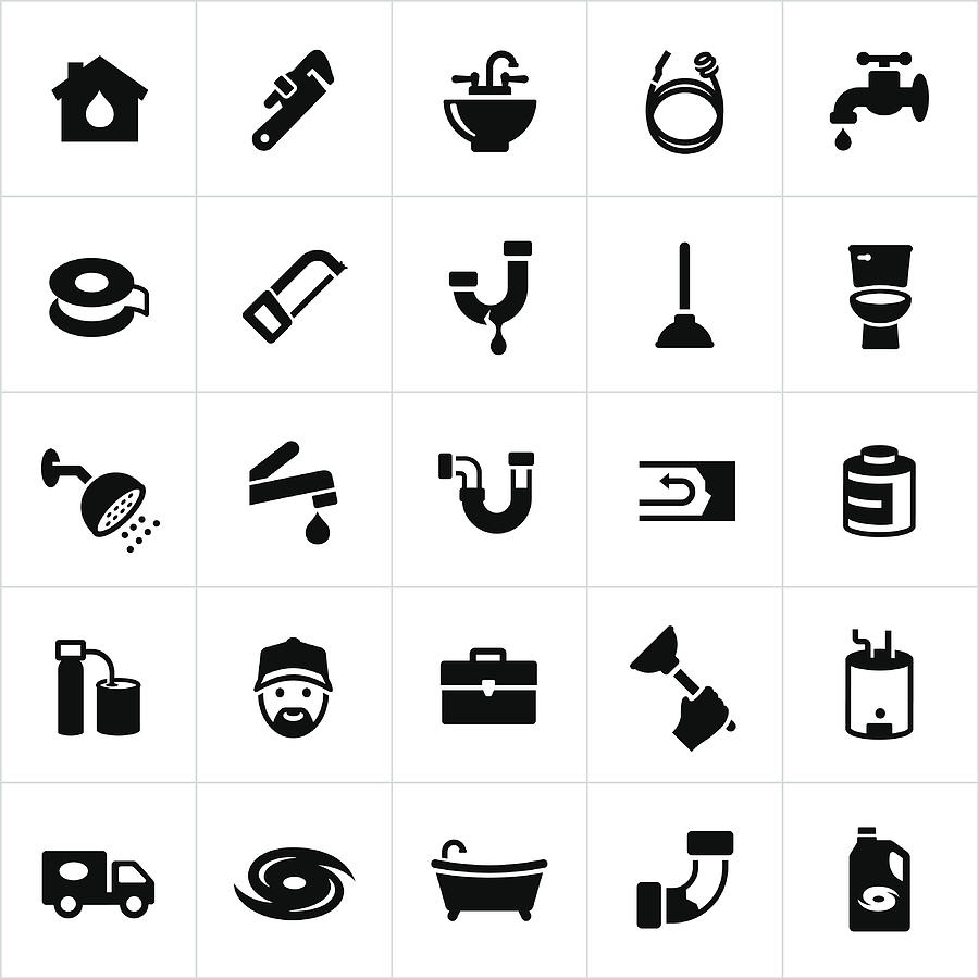 Plumbing Icons Drawing by Appleuzr