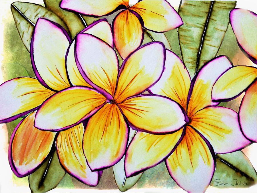 Plumeria 2021 Painting by Barbara Chichester