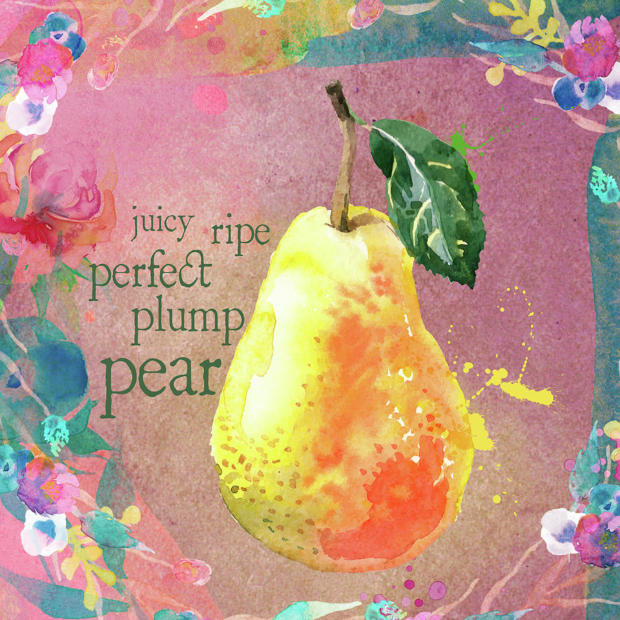 Pear Mixed Media - Plump Pear by Brandi Fitzgerald