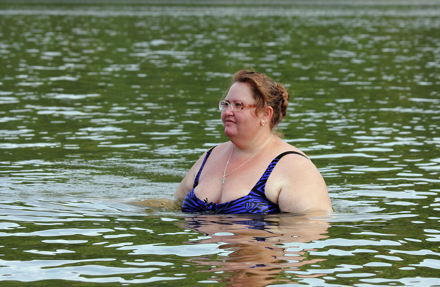 Plump Woman Bath In River Photograph by Mikhail Kokhanchikov