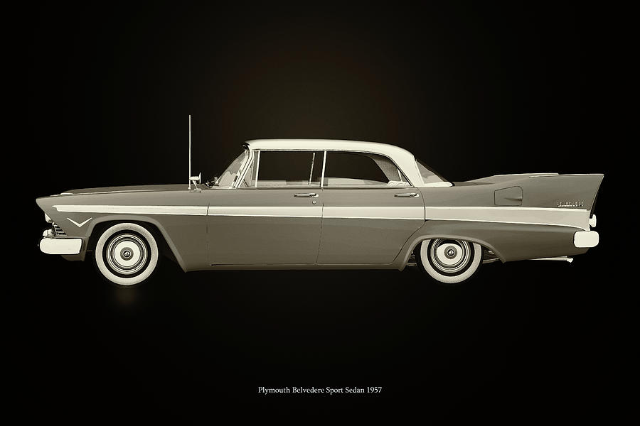 Plymouth Belvedere Sport Black and White Photograph by Jan Keteleer