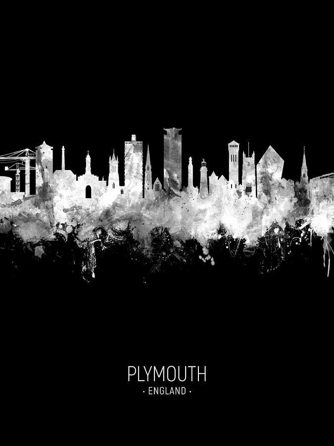 Plymouth England Skyline #38 Digital Art by Michael Tompsett