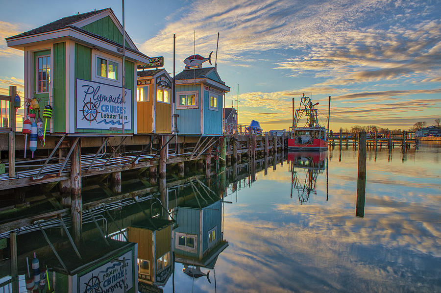 Plymouth Harbor Sunrise Reflection Photograph by Juergen Roth