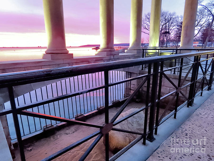 Plymouth Rock at sunrise  Photograph by Janice Drew