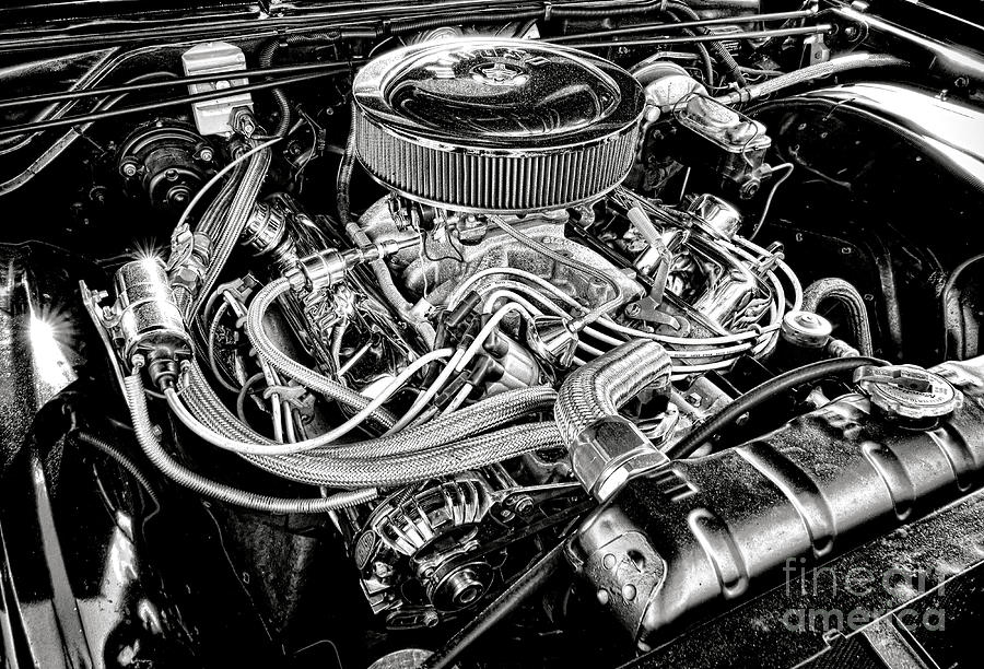 Plymouth Sport Fury Engine Photograph by Olivier Le Queinec