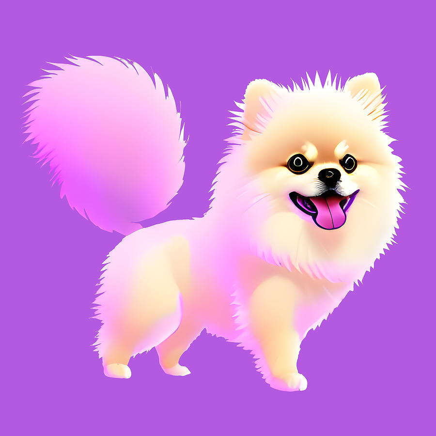 Po009 Pomeranian Toy Pom Pomeranian Dog Digital Art By Large Wall Art 